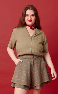 AZUL SHORTS - HOUNDSTOOTH PLAID