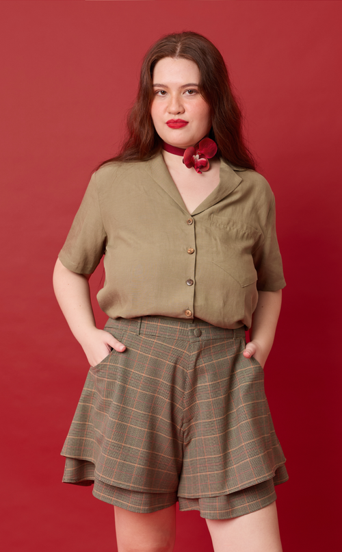 AZUL SHORTS - HOUNDSTOOTH PLAID