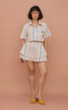 AZUL SHORTS - PASTEL MULTICOLOR STRIPES