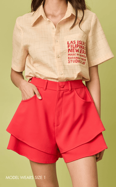 AZUL SHORTS - RED Shop.TayoStudio