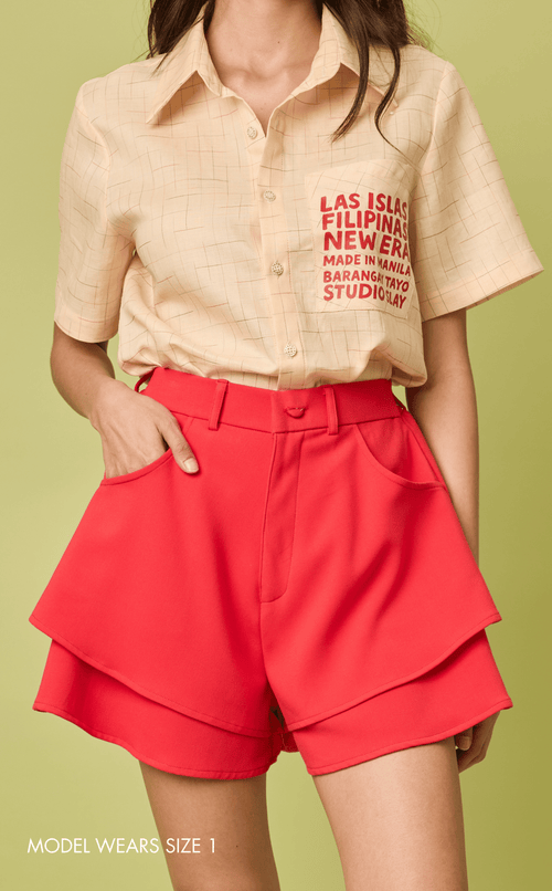AZUL SHORTS - RED Shop.TayoStudio