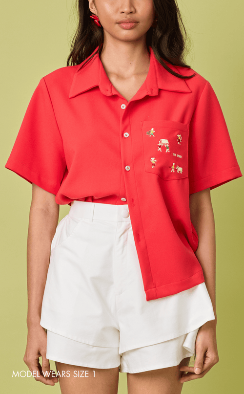 AZUL SHORTS - WHITE OXFORD Shop.TayoStudio