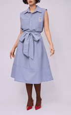 AGNES SKIRT - BLUE STRIPES SEERSUCKER