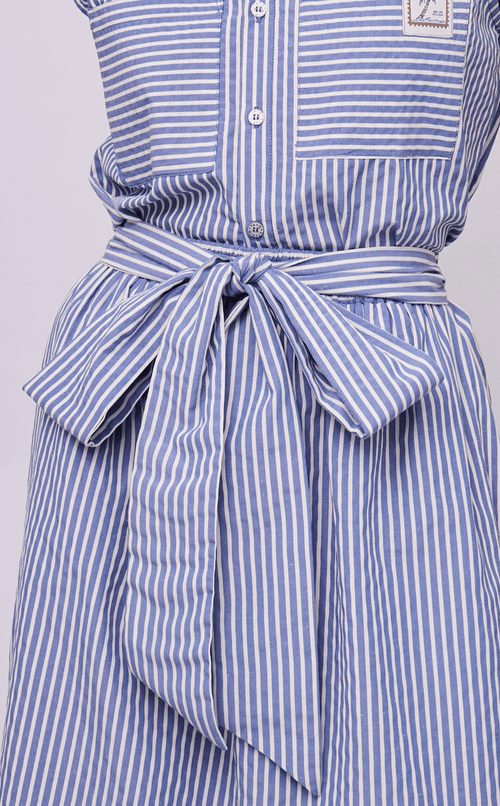 AGNES SKIRT - BLUE STRIPES SEERSUCKER