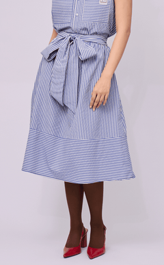 AGNES SKIRT - BLUE STRIPES SEERSUCKER