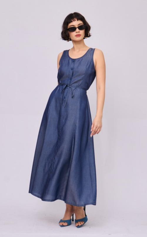 ALMA DRESS - SOFT DENIM CHAMBRAY