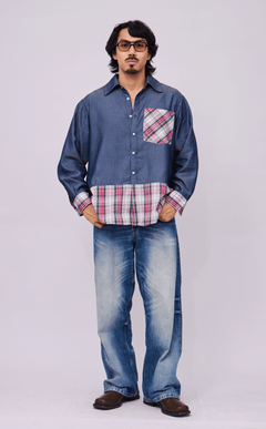 ANDRES SHIRT - COMBI DENIM ROSAS