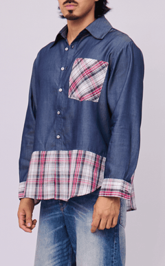 ANDRES SHIRT - COMBI DENIM ROSAS