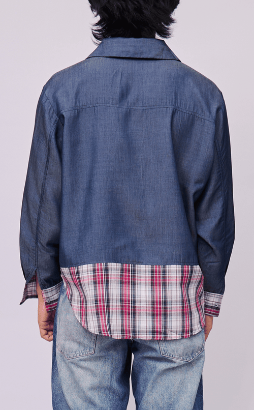 ANDRES SHIRT - COMBI DENIM ROSAS