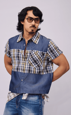 ANTON SHIRT - COMBI DENIM SAPIN-SAPIN