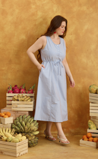 ALMA DRESS - BLUE NAUTICAL STRIPES Shop.TayoStudio