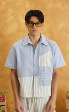 NINYO SHIRT - BLUE NAUTICAL STRIPES Shop.TayoStudio