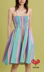 OLI DRESS - MULTICOLOR STRIPES
