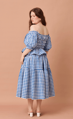 CARIÑOSA SKIRT - BLUE GINGHAM
