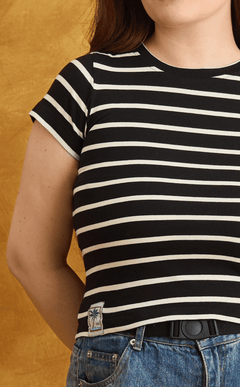 CHESCA TOP - BLACK STRIPES