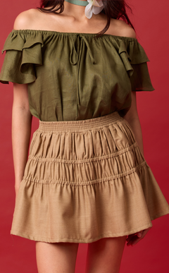 COSETTE SKORT - BROWN WOOL Shop.TayoStudio