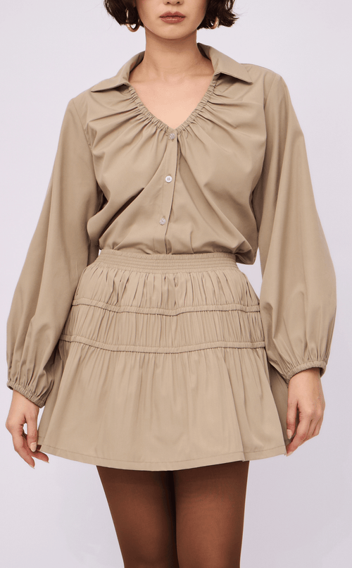 COSETTE SKORT - TAUPE POPLIN