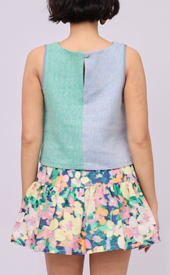 MARTY TOP - BLUE AND GREEN CHEVRON (RETASO)