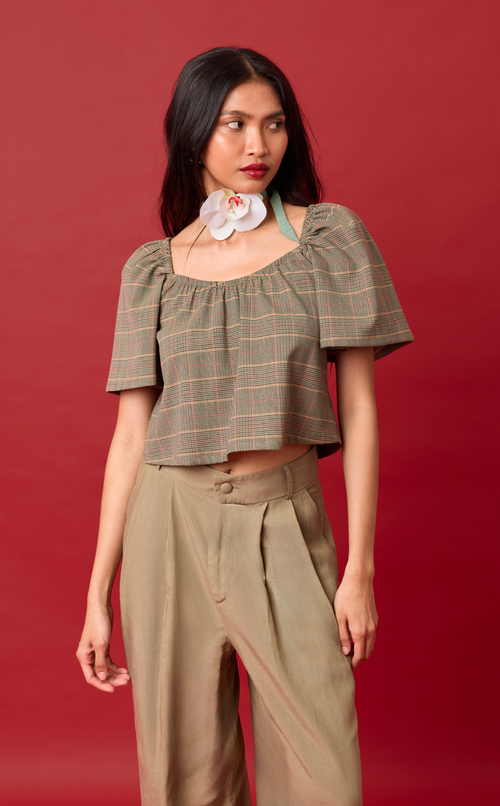 DATU PANTS - OLIVE BANANA LINEN Shop.TayoStudio