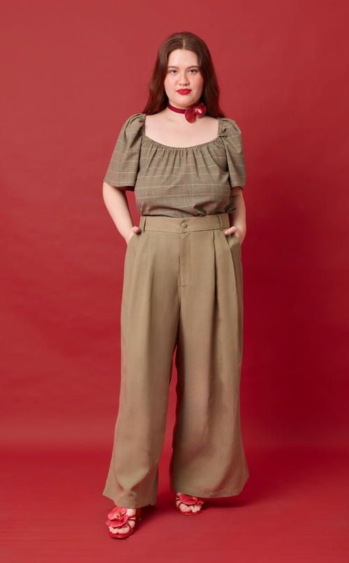 DATU PANTS - OLIVE BANANA LINEN