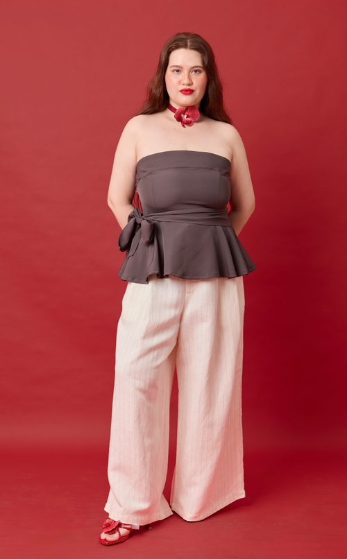 DATU PANTS - WHITE CHALK STRIPES Shop.TayoStudio