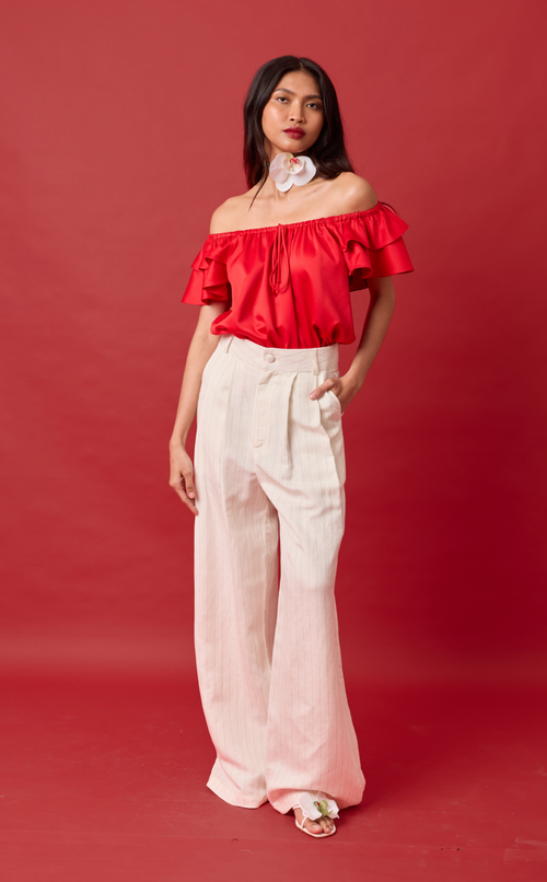 DATU PANTS - WHITE CHALK STRIPES Shop.TayoStudio