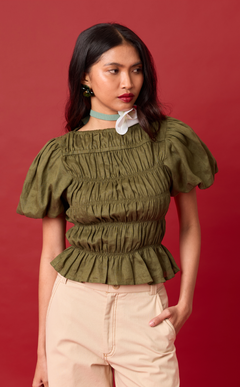 ELENA TOP - ARMY GREEN Shop.TayoStudio