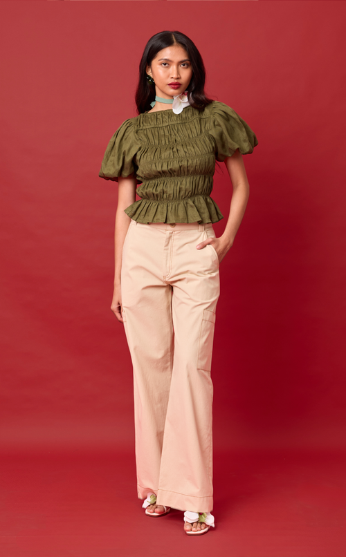 ELENA TOP - ARMY GREEN