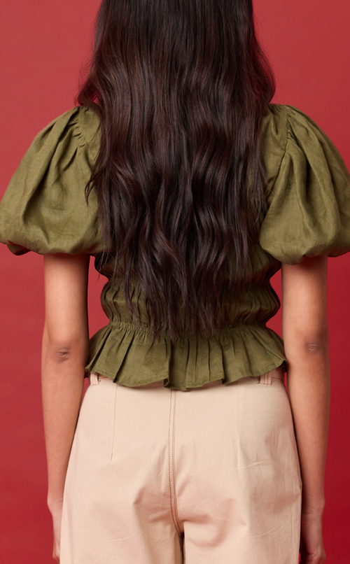 ELENA TOP - ARMY GREEN Shop.TayoStudio
