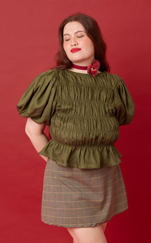 ELENA TOP - ARMY GREEN