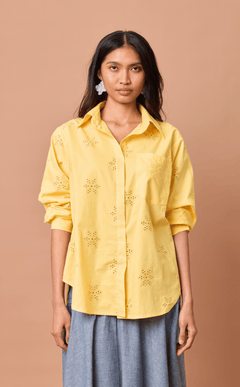 ESCOLTA TOP - YELLOW EYELET Shop.TayoStudio