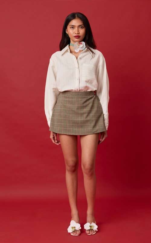 ESTRELLA TOP - WHITE CHALK STRIPES Shop.TayoStudio