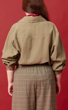 ESTRELLA TOP - OLIVE BANANA LINEN Shop.TayoStudio