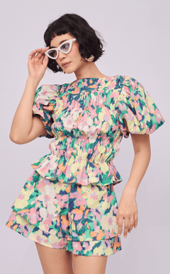 ELENA TOP - PASTEL ABSTRACT