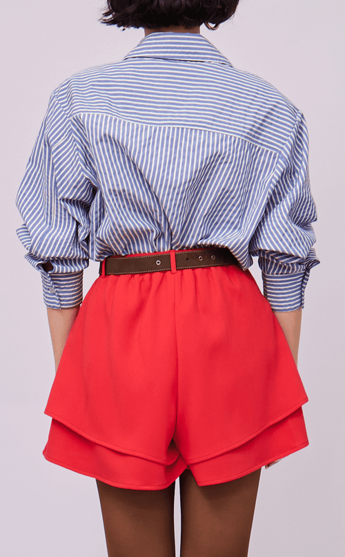 ESCOLTA TOP - BLUE STRIPES SEERSUCKER