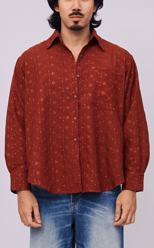 ESCOLTA TOP - CINNAMON EYELET