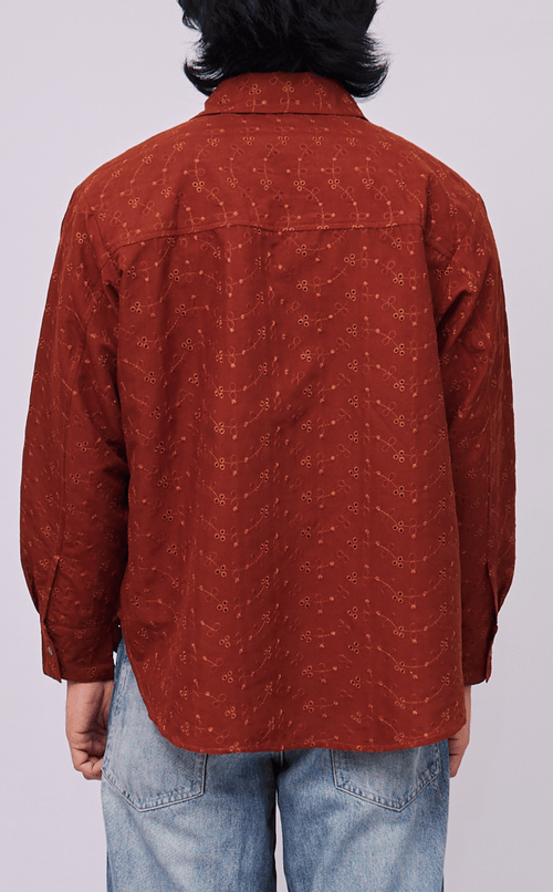 ESCOLTA TOP - CINNAMON EYELET