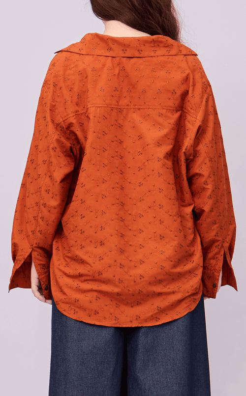 ESCOLTA TOP - PUMPKIN EYELET