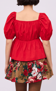EYA TOP - RED POPLIN