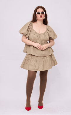 EYA TOP - TAUPE POPLIN