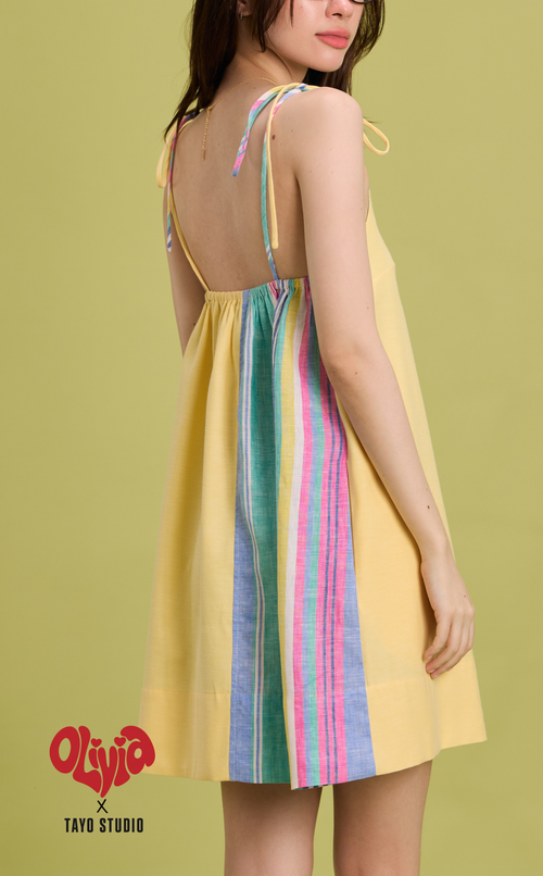 BEATRICE DRESS - BUTTER COMBI