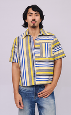 SULTAN SHIRT - BLUE AND YELLOW STRIPES