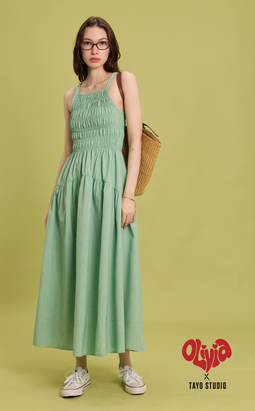 OLIVIA DRESS - PISTACHIO
