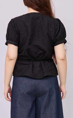CELINE TOP - BLACK EYELET