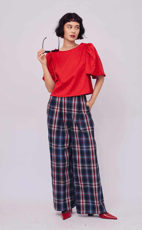FILI TOP - RED JACQUARD