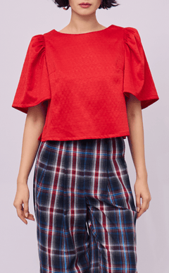 FILI TOP - RED JACQUARD