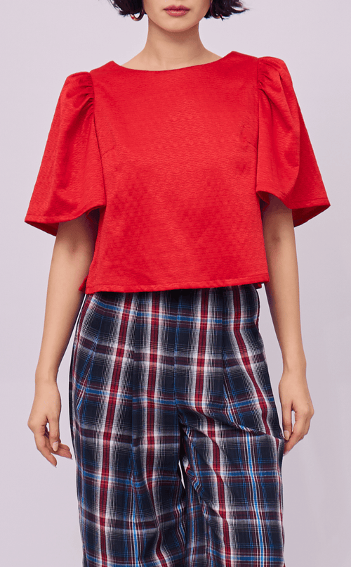 FILI TOP - RED JACQUARD
