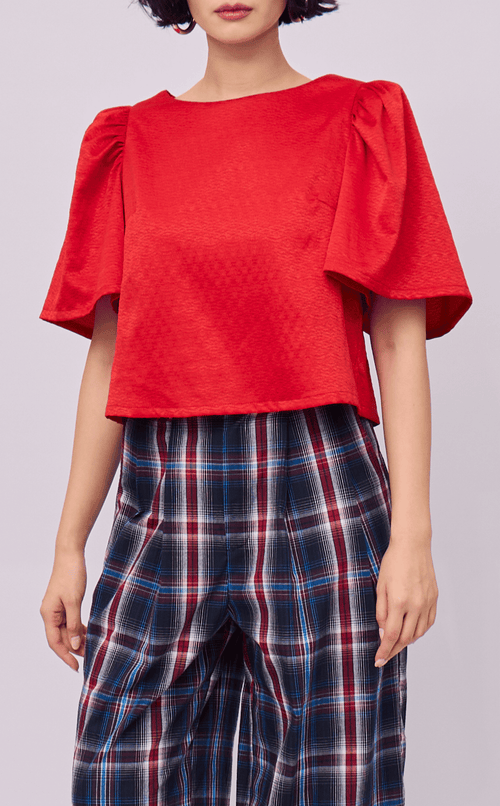FILI TOP - RED JACQUARD