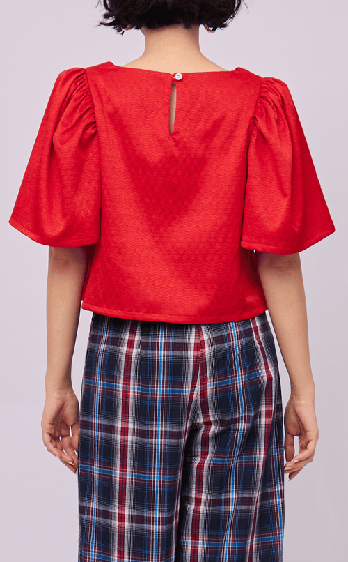 FILI TOP - RED JACQUARD