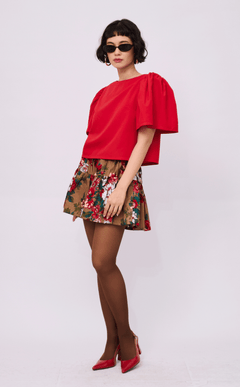 FILI TOP - RED POPLIN